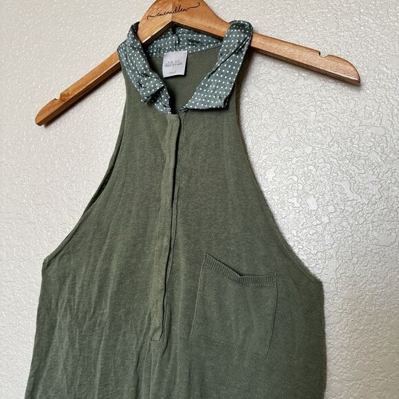 Very Gotha Italia Sleeveless Green Collared Shirt Sweater Mixed Size Small (3) - Picture 3 of 13